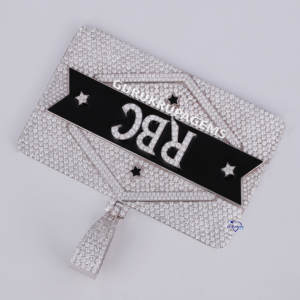 Colgante de Hip Hop de oro blanco de 14kt de alta calidad VVS Clarity Lab Grown Cut Ice Gold Letter Diamond Precio al por mayor - Product Image 3