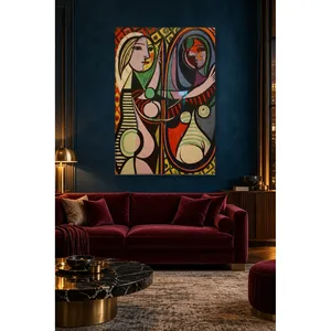 Fida Picasso Fille devant un miroir Impression cubiste sur toile - Product Image 5