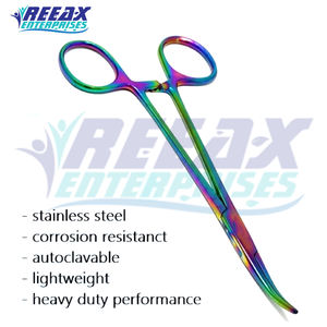 Pinzas Quirúrgicas Manuales Autoclavables de Acero Inoxidable de Primera Calidad, Multicolores, de 12.7 cm, REEAX ENTERPRISES, Certificación CE Clase II - Product Image 4