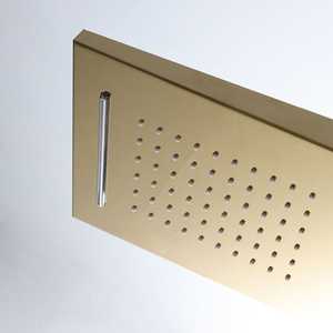 Panel de Ducha Dorado de Diseño Moderno con Hidromasaje H 150cm, Conjuntos de Baño - Product Image 6