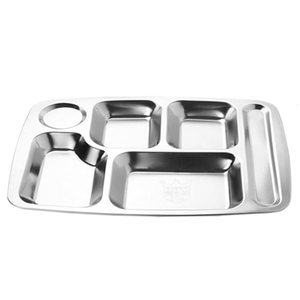 BANDEJA DE ALIMENTOS INOXIDABLE 5 COMPARTIMENTOS BANDEJA DE ALIMENTOS DE ACERO METÁLICO COLUMNA SERVIDOR DE ALIMENTOS PARA COCINA - Product Image 6
