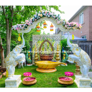 Novedad Fabulosa: Paneles 3D para Puerta de Boda del Sur de la India, Estatuas de Elefantes de Fibra de Vidrio de Tendencia, Entrada de Bienvenida Elegante - Product Image 5