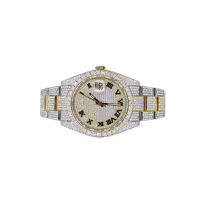 Lunette de luxe en acier inoxydable pour femme Moissanite ronde diamants taille brillant montre VVS clarté cadran en verre fenêtre Style Antique - Product Image 2