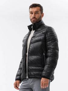 Veste matelassée imperméable pour hommes Manteau matelassé d'hiver matelassé à bulles en nylon noir Veste matelassée pour l'extérieur pour hommes - Product Image 2