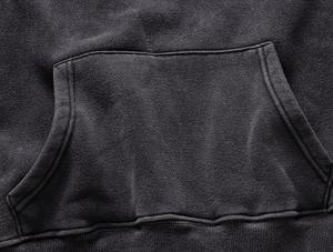 Sweat à capuche noir lavé à l'acide personnalisé de haute qualité pour hommes Style pull uni coton doux Streetwear Vintage Look lavé sweats à capuche vente - Product Image 5