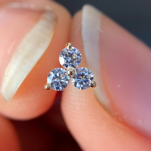 3 Stone <b>Moissanite</b> Diamond Earring 925 Sterling Silver Customized Studs <b>Moissanite</b> Earring & <b>Other</b> Diamond <b>Jewelry</b> - Product Image 1