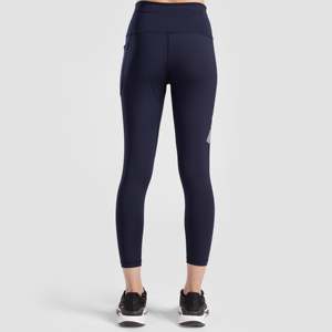 Leggings de yoga bleu marine ajustés en maille fluide avec effet push-up et motif strass, taille 3XL, en Spandex et Nylon - Product Image 2