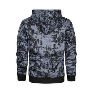 Sudadera con Capucha de Camuflaje Digital Gris para Hombre y Mujer, Unisex, Informal, de Manga Larga, Cálida, de Forro Polar, Deportiva, para Calle - Product Image 2