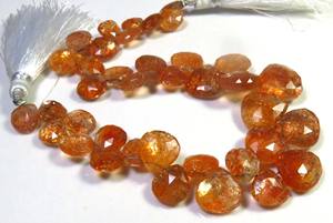 ลูกปัดซันสโตนสีส้มธรรมชาติ ขนาด 7-12.5 มม. ลูกปัดทรงหยดน้ำเจียระไน สำหรับทำเครื่องประดับ ความยาว 8 นิ้ว - Product Image 6