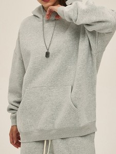 Achetez un sweat à capuche streetwear personnalisé avec logo, effet délavé à l'acide, pour femme, unisexe, respirant, grande taille, fermeture éclair, polaire 100% coton - Product Image 5