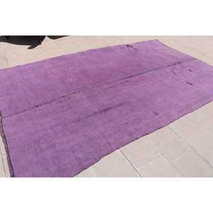 พรมวินเทจขนาด 6.3x10.2 ฟุต พรมตุรกีขนาดใหญ่ พรมลายดอกไม้สีม่วง - Product Image 2