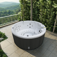Baignoire Balnéo Ronde Autoportante en Acrylique Portable pour Extérieur, Fabrication OEM Personnalisée