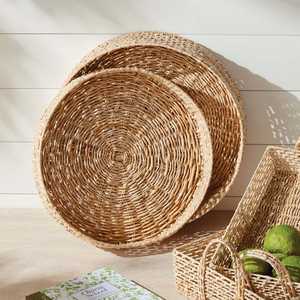 Wholesale Juliet Water Hyacinth Nesting Round <b>Trays</b> by TienPhong | Handwoven Natural Decorative & Serving <b>Trays</b> - Product Image 1