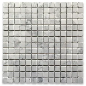 C23XT, mármol blanco de Carrara caído, 3/3/4 4x, azulejo de ducha cuadrado antideslizante, superficie pulida, calcita Natural para cocina al aire libre, Villa - Product Image 1