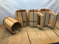 Taza de Madera Esencial para Camping, Estilo Clásico, Duradera, Reutilizable, Ecológica, con Asa Integrada, Regalo Empresarial, para Comida