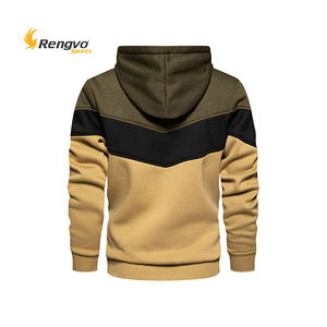 Sweat-shirt à capuche en Patchwork, polaire ample, Streetwear chaud pour homme, mode automne hiver, vêtements d'extérieur - Product Image 6