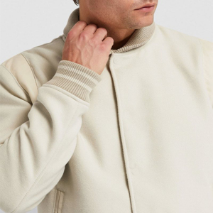 Veste universitaire d'hiver pour homme de qualité supérieure avec logo sur le devant, manches en laine véritable écologique, best-seller - Product Image 5