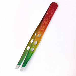 Pince à épiler professionnelle de qualité supérieure, dégradé de couleurs, en acier inoxydable, inclinée, pour la précision de l'épilation des sourcils, cosmétique - Product Image 1