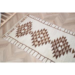 2.5x10.5 ft Vintage Turkish <b>Rug</b>, <b>Runner</b> <b>Rug</b>, Brown Herki Striped <b>Rug</b> - Product Image 4