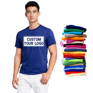 T-shirt classique en coton de haute qualité pour homme, col rond, tricoté, surdimensionné, confortable, logo personnalisé, poids moyen, style décontracté d'été, vierge - Product Image 4