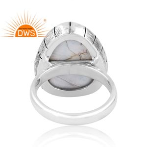 Mejor Venta de plata esterlina oxidada Natural Larimar piedra preciosa anillo apilable fabricante de joyería personalizada - Product Image 4