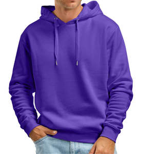 Pull-over à capuche simple de haute qualité pour hommes, sweats à capuche décontractés à manches longues classiques, avec logo propre personnalisé pour hommes - Product Image 3
