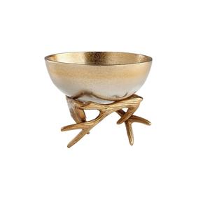 Bol design en fonte d'aluminium Couleur or Artisanat Style moderne Nouveau look Bol à fruits Forme ronde Petit bol à chocolat en métal - Product Image 2