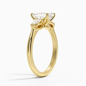 Bague de fiançailles Luxira Fleur Timeless Elegance à deux pierres en diamant, plaquée rhodium, or 14 carats, diamant de laboratoire, bijoux tendance pour femmes - Product Image 2