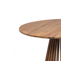 Massiver Mango-Holz Runder Moderner Café-Esstisch mit Naturfinish für Küche, Restaurant und Zuhause Massivholztisch