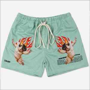 Pantalones cortos de malla de poliéster 100% para hombre, cintura elástica cómoda, pantalones cortos con estampado de sublimación gráfica personalizada para hombre, el mejor estilo callejero - Product Image 4