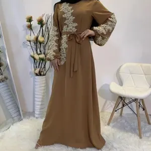 Conjunto modesto de 2 peças de cetim turco para mulheres muçulmanas, roupa íntima e avental abaya, roupa tradicional islâmica Dubai