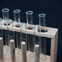 Tubos de Ensayo de Laboratorio de Borosilicato de Alta Claridad, Cristalería Duradera y Segura para Esterilización, para Uso Científico y Médico