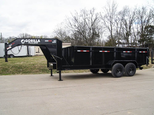 Remolque de volteo Gorilla 7x16 | Remolque volquete telescópico de cuello de cisne tipo I de 7x16 pies con lados de 3 pies, ejes dobles de 7000 lb y 14000 lb de peso total en marcha (GVWR) en venta - Product Image 3