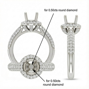Bijoux à livraison rapide, fiables, haut de gamme, en or blanc 18 carats, diamant naturel taille brillant, classiques pour fiançailles, mariage et fêtes - Product Image 5