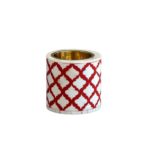 Portavelas y luz en T de madera blanca india con diseño festivo para el hogar interior y la decoración navideña Portavelas - Product Image 5