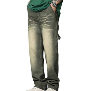 กางเกงยีนส์ขายาวสำหรับผู้ชายกางเกงยีนส์ขาตรงไซส์ใหญ่พิเศษมีรอยขาดรายละเอียดเสื้อผ้าใส่สบายผ่อนคลายดีไซน์ระบายอากาศได้ดี - Product Image 4