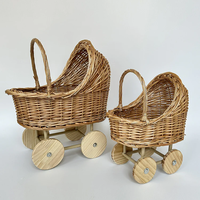 Panier à fleurs rustique multifonctionnel en rotin naturel écologique Handwicker pour poussette de bébé, taille personnalisée, cadeau OEM/ODM