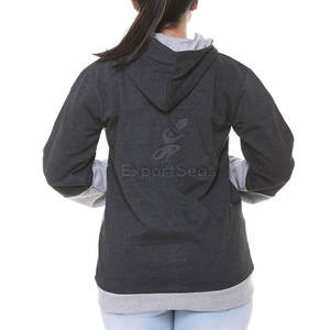 Sudadera con cremallera ligera con tela lisa y ajuste fácil Sudadera con capucha con cremallera transpirable de estilo moderno - Product Image 2