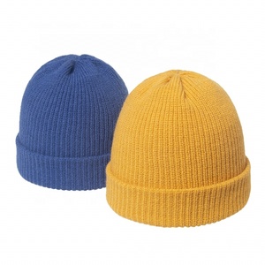 Chapeaux en tricot de pêcheur unis à la mode avec logo personnalisé, bonnets en tricot chauds à revers, bonnets d'hiver en jacquard pour adultes et enfants - Product Image 2