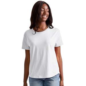 Camiseta de cuello redondo de alta calidad para mujer, Camiseta 100% de algodón para mujer, camiseta de manga corta con logotipo personalizado para mujer - Product Image 6