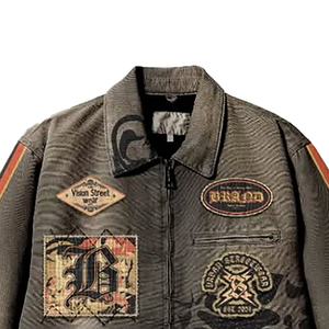 2026 OEM vente en gros personnalisé détresse lavage fermeture éclair Denim hiver solide Hip Hop Streetwear Vintage unisexe vestes - Product Image 4