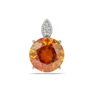 Pendentif en sphalerite 39,02 carats, plaqué rhodium, platine 950 avec diamant, bijoux religieux faits à la main - Product Image 1