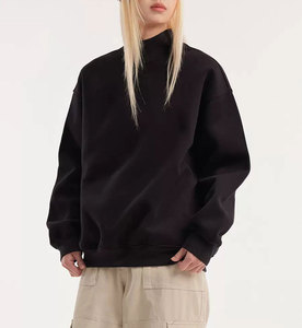 Vente en gros Sweat-shirt à col montant d'hiver personnalisé pour femmes avec logo sur le devant en polyester/coton polaire écologique - Product Image 2