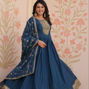 ชุดเดรสสไตล์ anarkali สำหรับผู้หญิงอินเดียชุดเดรสสไตล์ปากีสถานแบบแฟนซีสุดพิเศษแบบดั้งเดิม - Product Image 1