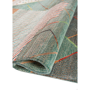 Tapis Manchaha bleu noué à la main en laine et soie de bambou, épaisseur 10 mm, motif géométrique abstrait pour la maison, couloir, modèle rectangulaire - Les-2793 - Product Image 2