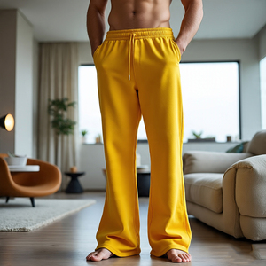 กางเกงวอร์มขาตรงของผู้ชายกางเกงโอเวอร์ไซส์ - Product Image 1