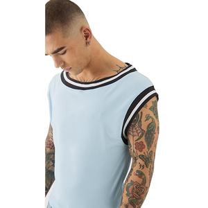 เสื้อกล้ามผู้ชายแฟชั่นฤดูร้อน คอกลม แขนออกแบบได้ตามสั่ง คุณภาพสูง พิมพ์โลโก้ได้ตามต้องการ แห้งเร็ว ระบายอากาศดี สไตล์สปอร์ต - Product Image 6