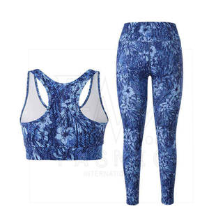 Gym Wear Women Sublimation <b>100</b>% Cotton Yoga Set By Standard International Sets With Customizable <b>Fabric</b> - Product Image 3