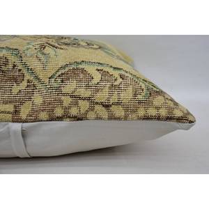 28x28 Inch <b>Beige</b> Paisley Patchwork Wool Pillow Chinoiserie Vintage Woven Decorative <b>Cushion</b> - Product Image 4