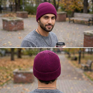 Gorro Clásico de Invierno, Gorro de Punto Suave y Elástico, Gorro Cálido y Elegante para Uso Diario, Informal, para Exteriores, con Diseño Jacquard - Product Image 4